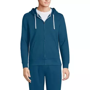 Мужская толстовка на молнии с длинными рукавами Lands' End Serious Sweats, цвет Evening Blue