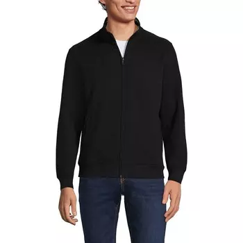 Мужская толстовка на молнии с длинными рукавами Lands' End Serious Sweats, черный