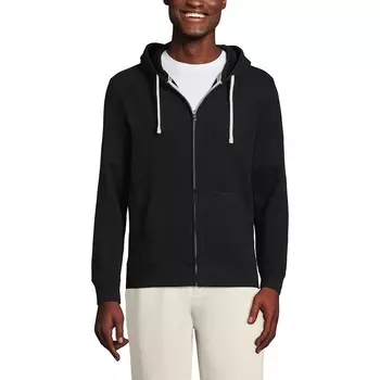 Мужская толстовка на молнии с длинными рукавами Lands' End Serious Sweats, черный