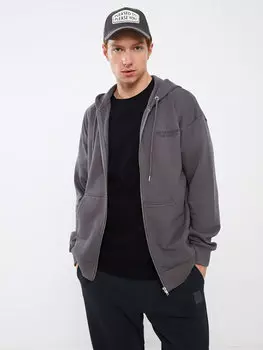 Мужская толстовка на молнии с капюшоном и длинными рукавами XSIDE, антрацит