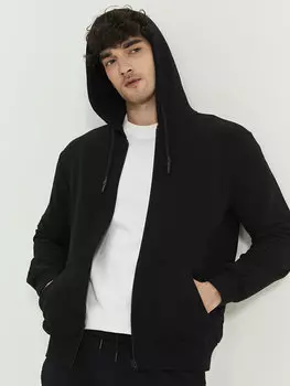 Мужская толстовка на молнии с капюшоном и длинными рукавами XSIDE, новый черный