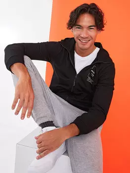 Мужская толстовка на молнии с капюшоном XSIDE, новый черный