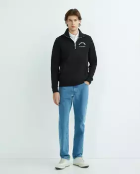 Мужская толстовка на полумолнии Tommy Hilfiger, черный