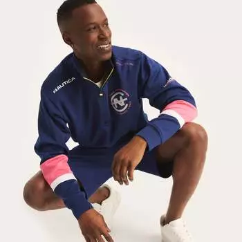 Мужская толстовка Nautica Competition Sustainably Crafted Half-Zip, цвет blue depths