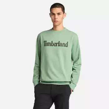 Мужская толстовка Northwood US Wordmark Logo с начесом сзади и круглым вырезом Timberland, цвет green bay