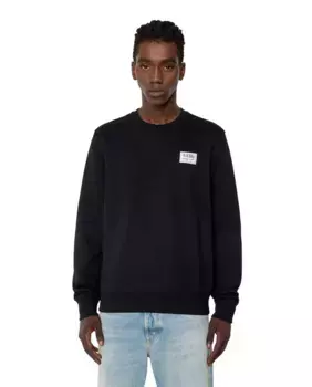 Мужская толстовка обычного кроя с нашивкой на груди Diesel, черный