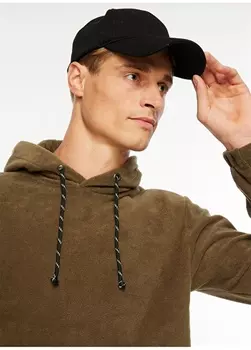 Мужская толстовка однотонного цвета хаки с воротником с капюшоном People By Fabrika