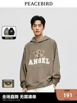 Мужская толстовка Peacebird с капюшоном в стиле ретро, черный