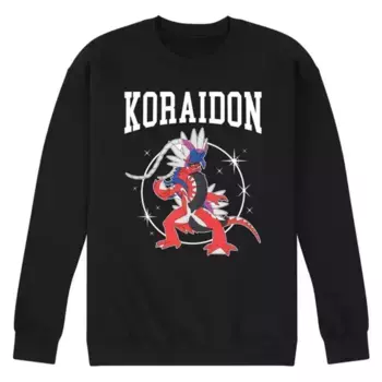 Мужская толстовка Pokemon Koraidon с принтом в стиле колледжа Licensed Character, черный