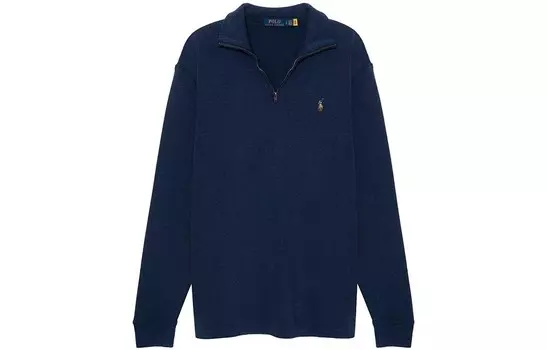 Мужская толстовка Polo Ralph Lauren с воротником на молнии, темно-синий