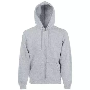 Мужская толстовка премиум-класса на молнии с капюшоном 70/30 Fruit Of The Loom, серый