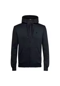 Мужская толстовка - премиум ядро, домашняя одежда, молния, капюшон, однотонная G-STAR RAW, черный