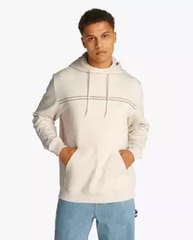 Мужская толстовка прямого кроя с капюшоном Tommy Jeans, светло-серый