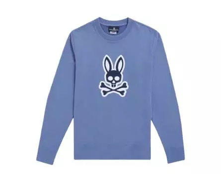 Мужская толстовка Psycho Bunny Liam Bal Harbor Blue для больших и высоких B9S145S1FT-BHA, синий