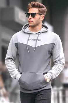 Мужская толстовка с цветными блоками дымчатого цвета 6024 MADMEXT