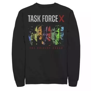 Мужская толстовка с цветными портретными вставками The Suicide Squad Task Force X Licensed Character