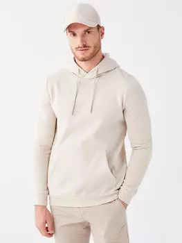 Мужская толстовка с длинным рукавом и принтом LCWAIKIKI Classic, светло-бежевый