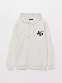 Мужская толстовка с длинным рукавом и принтом LCW Casual, белоснежный меланж