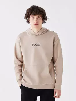 Мужская толстовка с длинным рукавом и принтом LCW Casual, бежевый