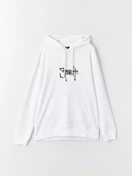 Мужская толстовка с длинным рукавом и принтом LCW Casual, буксе белый