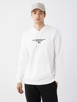 Мужская толстовка с длинным рукавом и принтом LCW Casual, от белого