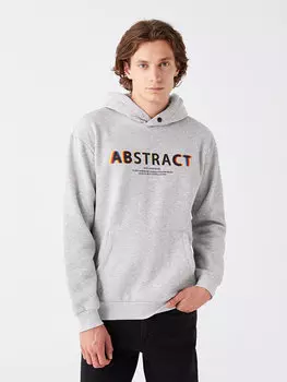 Мужская толстовка с длинным рукавом и принтом LCW Casual, серый меланж