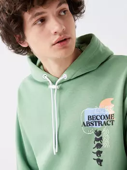 Мужская толстовка с длинным рукавом и принтом LCW Casual, зеленый