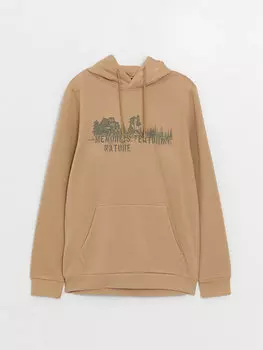 Мужская толстовка с длинным рукавом и принтом LCWAIKIKI Classic, бежевый