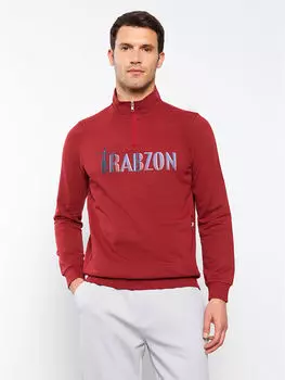 Мужская толстовка с длинным рукавом и принтом Trabzon с прямым воротником LCWAIKIKI Classic