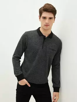 Мужская толстовка с длинным рукавом и воротником-поло LCWAIKIKI Classic