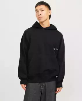 Мужская толстовка с длинными рукавами и логотипом спереди Jack & Jones, чёрный