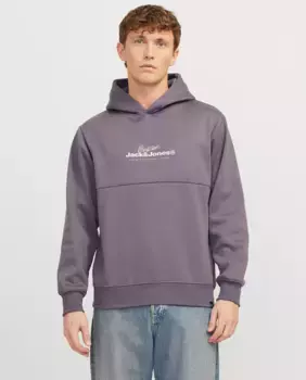 Мужская толстовка с длинными рукавами и логотипом спереди Jack & Jones, пурпурный