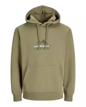 Мужская толстовка с длинными рукавами и вышивкой спереди Jack & Jones, зеленый