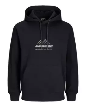 Мужская толстовка с длинными рукавами и вышивкой спереди Jack & Jones, черный