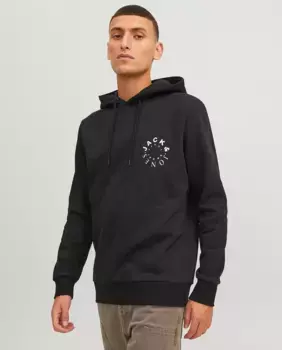 Мужская толстовка с длинными рукавами и вышивкой спереди Jack & Jones, черный