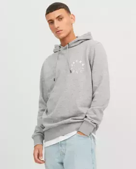 Мужская толстовка с длинными рукавами и вышивкой спереди Jack & Jones, светло-серый