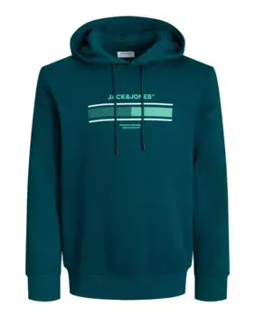 Мужская толстовка с длинными рукавами и вышивкой спереди Jack & Jones, зеленый