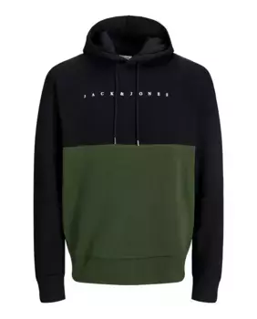 Мужская толстовка с длинными рукавами и вышивкой спереди Jack & Jones, черный