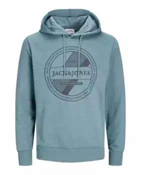 Мужская толстовка с длинными рукавами и вышивкой спереди Jack & Jones, синий
