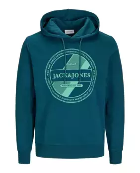 Мужская толстовка с длинными рукавами и вышивкой спереди Jack & Jones, зеленый