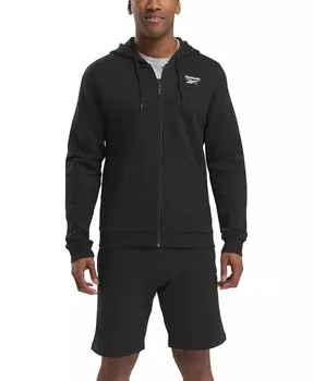 Мужская толстовка с длинными рукавами на молнии спереди Reebok, черный