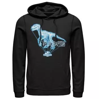 Мужская толстовка с голограммой и логотипом Jurassic World Velociraptor, Black Licensed Character, черный