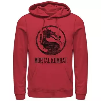 Мужская толстовка с графическим логотипом Mortal Kombat Splatter Licensed Character, красный