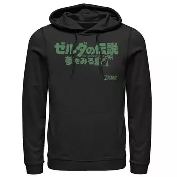 Мужская толстовка с графическим логотипом Nintendo Legend Of Zelda Links Awakening Kanji Licensed Character
