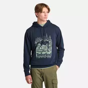 Мужская толстовка с графическим принтом и петлевой спиной Timberland, цвет dark sapphire