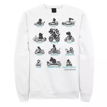 Мужская толстовка с изображением гонщиков Nintendo Super Mario Mario Kart Silhouette Licensed Character