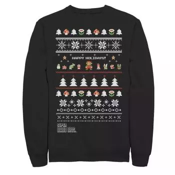 Мужская толстовка с изображением персонажей Nintendo Super Mario Group Ugly Christmas Licensed Character