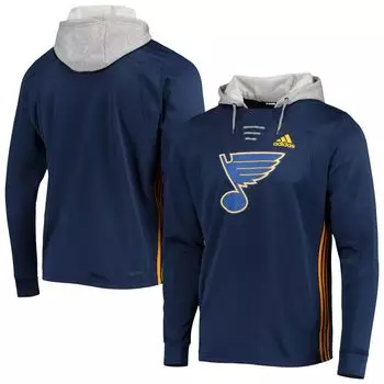 Мужская толстовка с капюшоном adidas Navy St. Louis Blues Skate Lace AEROREADY