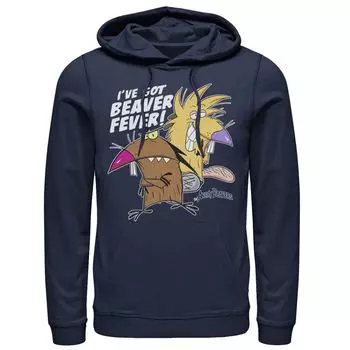 Мужская толстовка с капюшоном Angry Beavers Daggett & Norbert Feverish, Blue Nickelodeon, синий