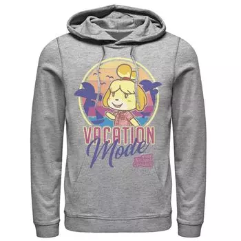 Мужская толстовка с капюшоном Animal Crossing New Horizons Isabelle Vacation Mode Licensed Character